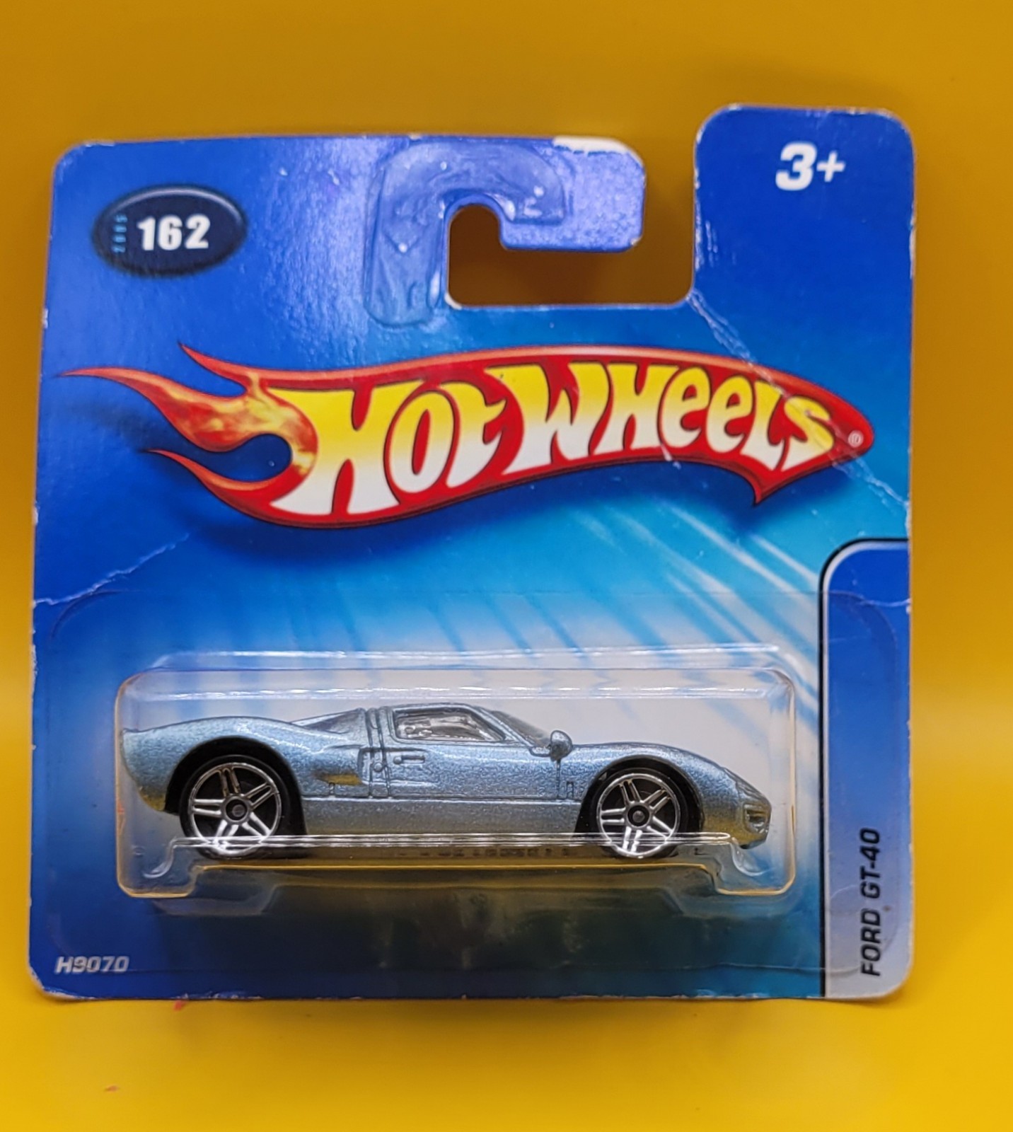 2005 Hot Wheels Ford GT-40 Light Blue Orange Stripe #162 Chrome PR5 Wheels New