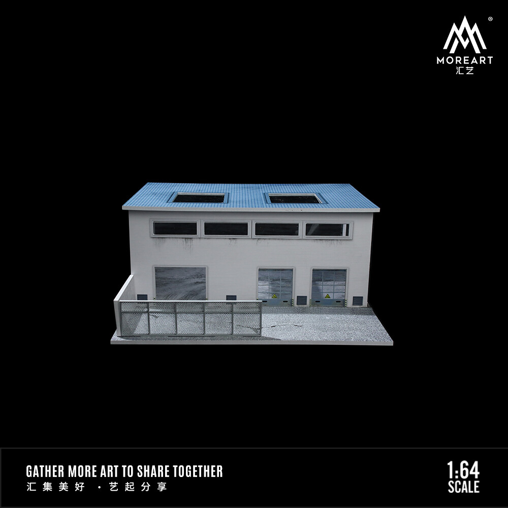 1/64 Diorama Car Garage Model LED Repair Factory Parking Lot Scene Display Model