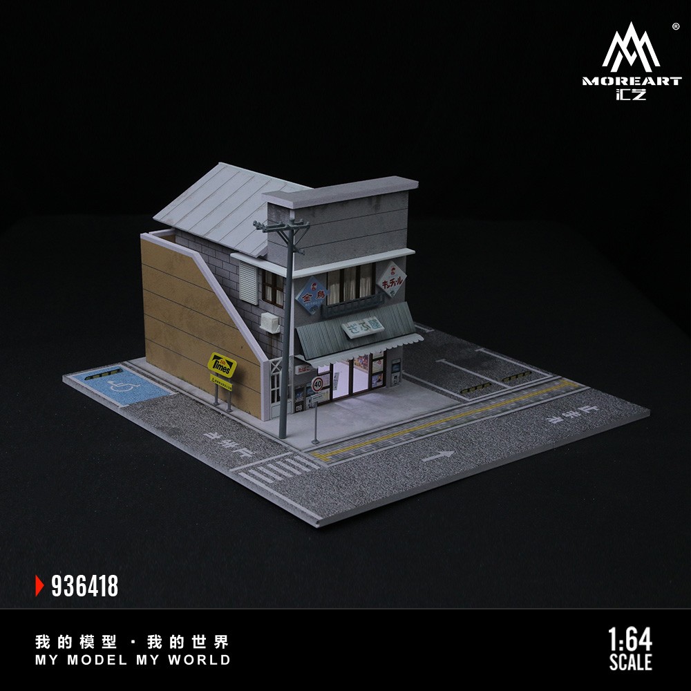 US 1:64 Diorama Garage Model LED Model Car Display Parking Scene Building