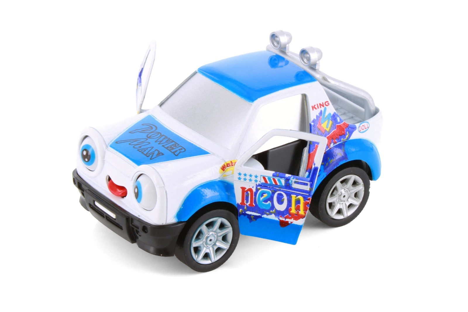 Cutie Cars w/Movable Eyes & Tongues – Power Man, Blue – Showcasts 403/4D – 4″