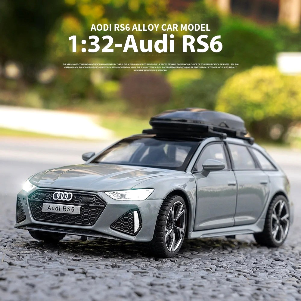 NEW 1:32 Diecast Model for Audi RS6 Avant Vehicle Car Toy Sound & Light Toy Gift