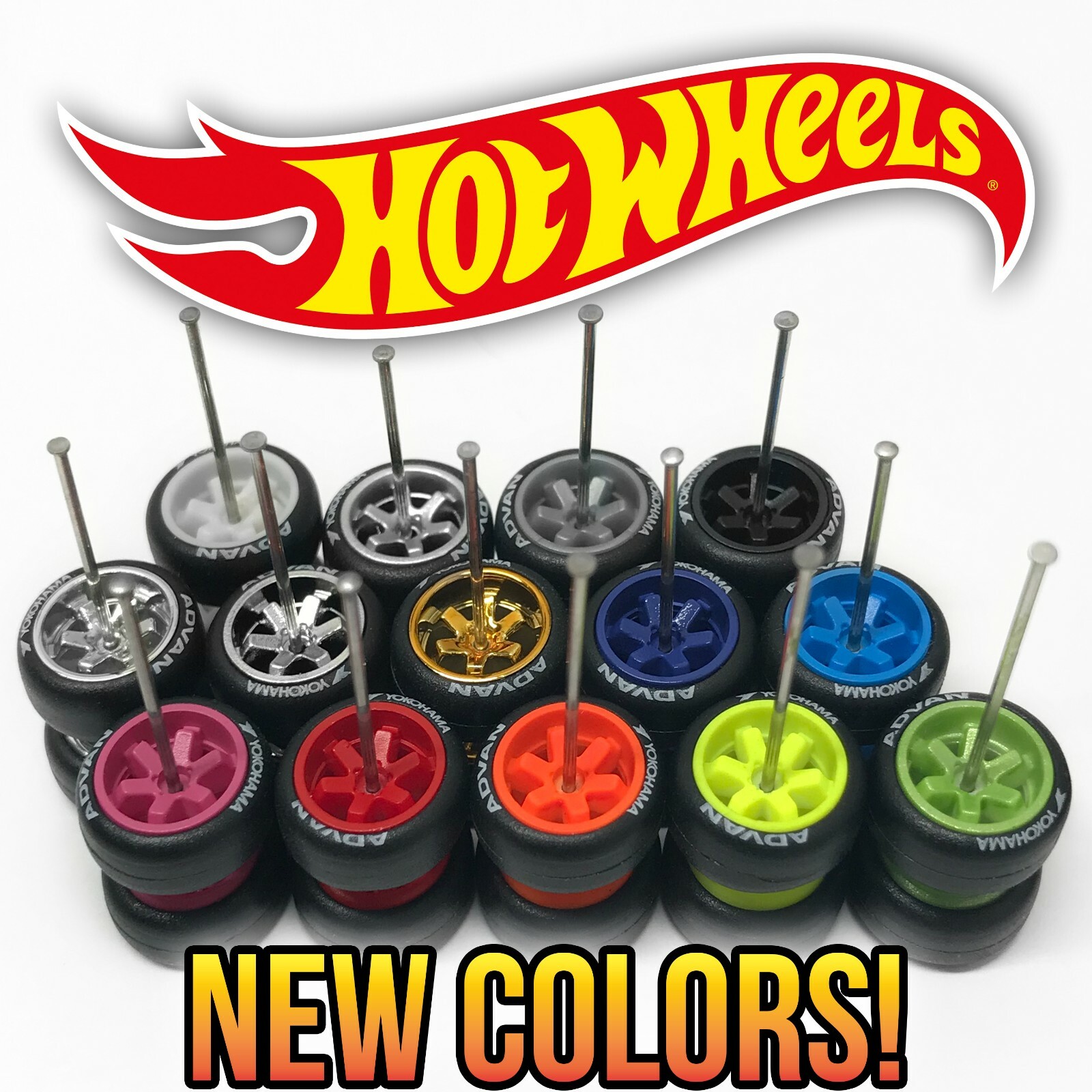 1/64 Scale TE37 Volk Rays 6 spoke Real Riderz Wheels Rims Tires Set Hot Wheelz