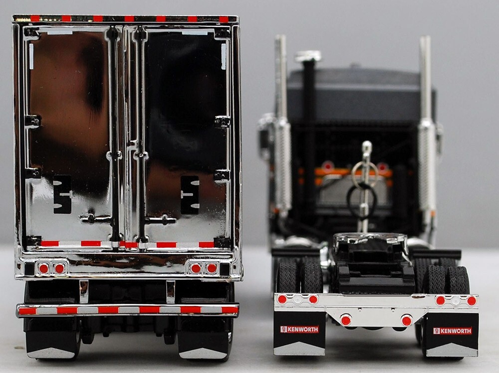DCP 1/64 60-1559 SILVER BLACK KENWORTH K100AERODYNE LONG FRAME W/MATCHING VANNIB