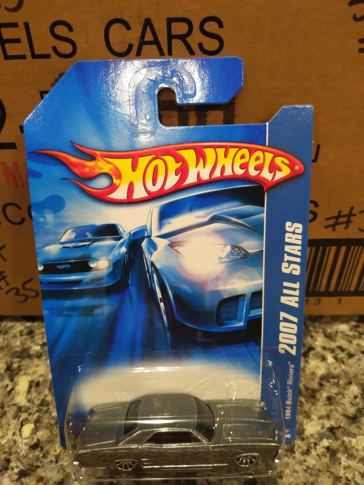 2007 Hot Wheels #140 All Stars 1964 RIVIERA Gray Variation w/Chrome 10 Spokes