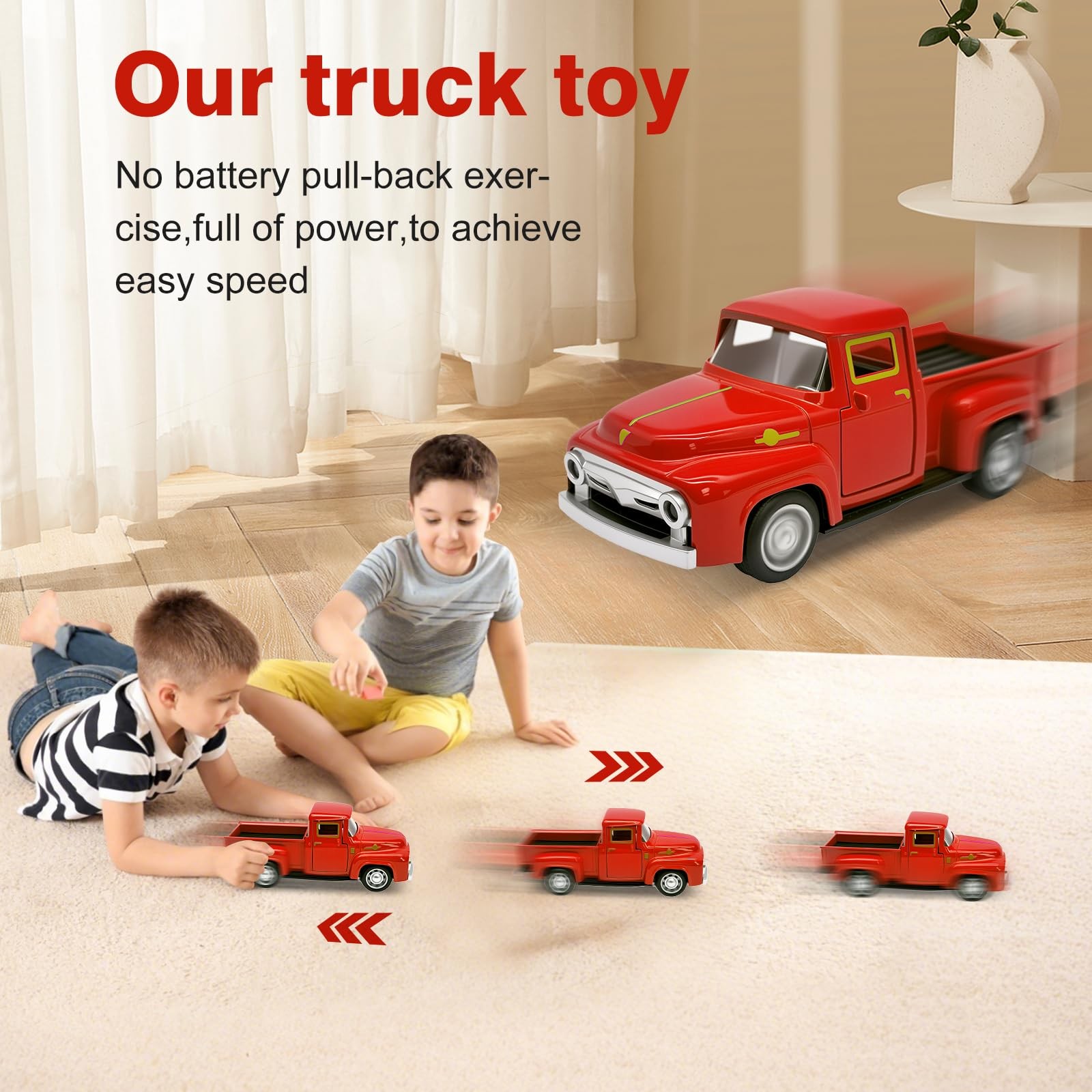 Little Red Truck Toy for Toddlers 2 3 4 5 6 7 8 Year Old Boys Girls,1:32 Allo…