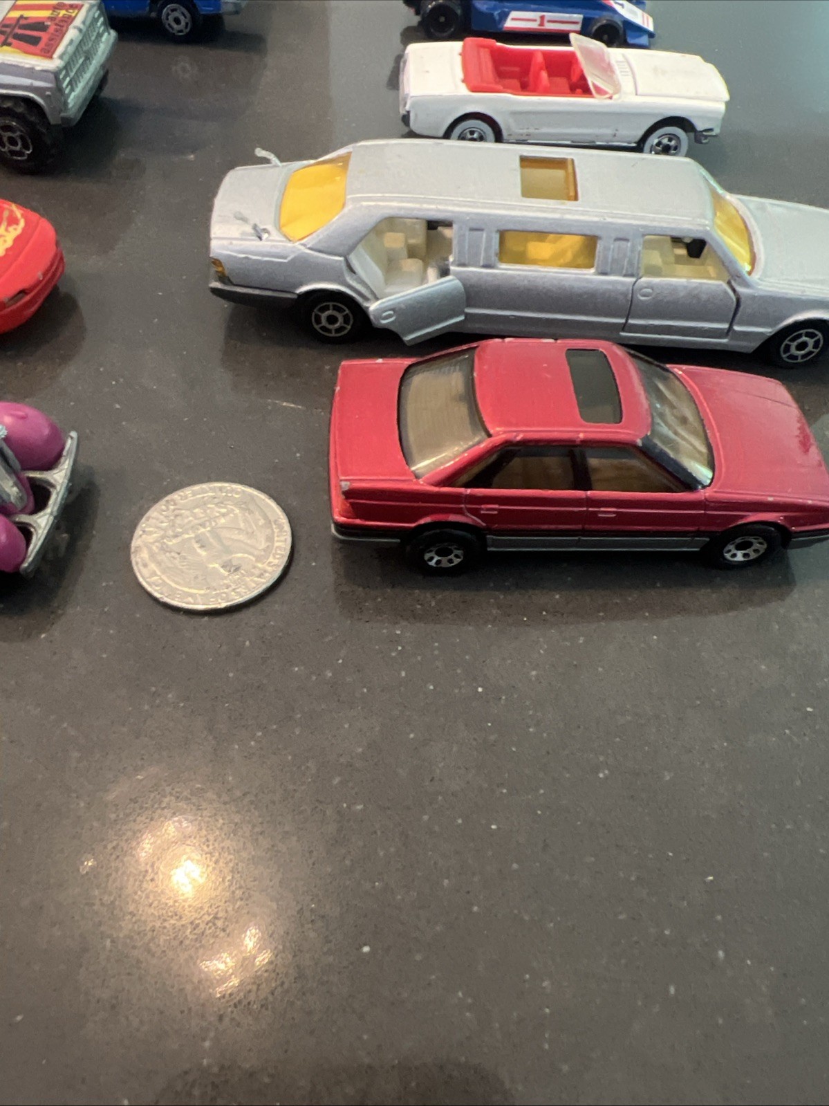 Lot Of 24 Diecast & Plastic Vintage Cars Trucks Mixed Brands See Description