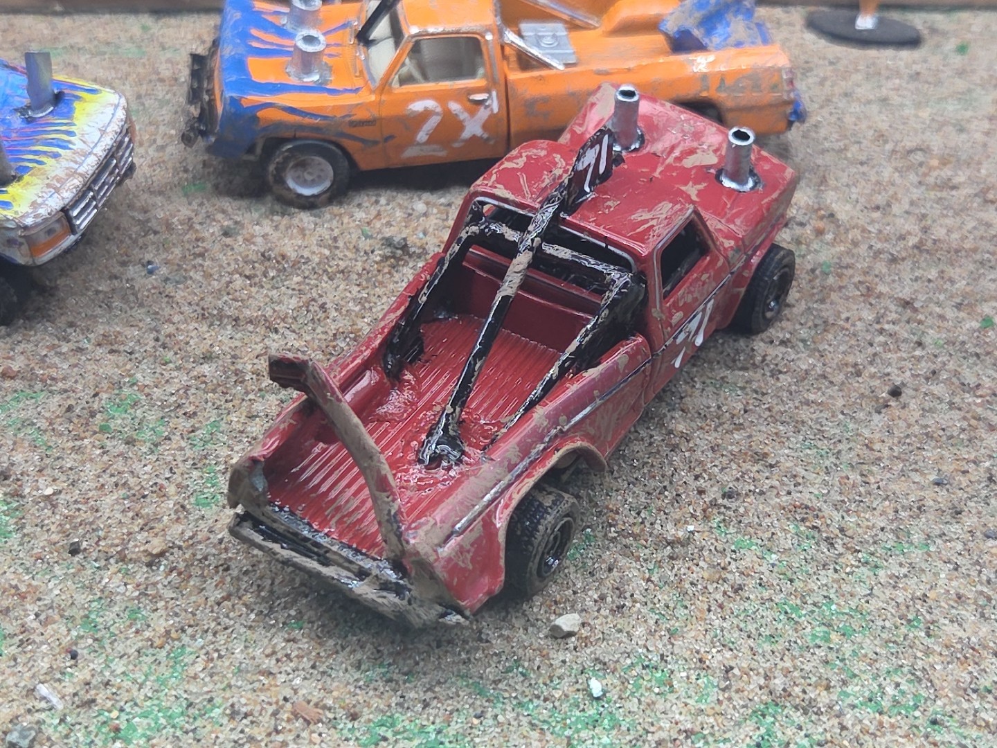 DEMO DERBY CUSTOM DEMOLITION Truck #71 1979 FORD F250 1/64 Junk Yard RANGER XLT