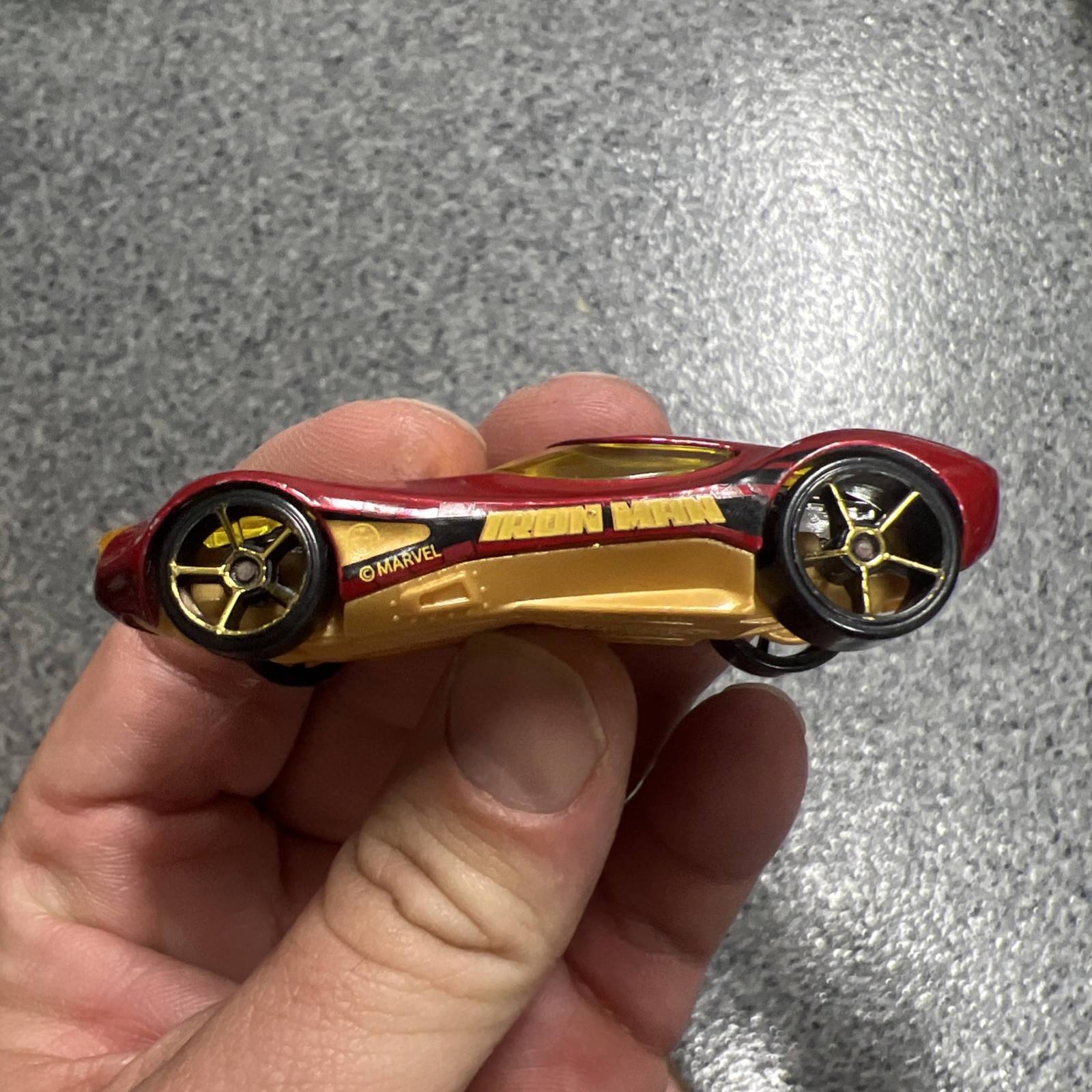 Loose 2016 Hot Wheels HW40 Red w/Gold Chrome OH5 Wheels Iron Man Thailand