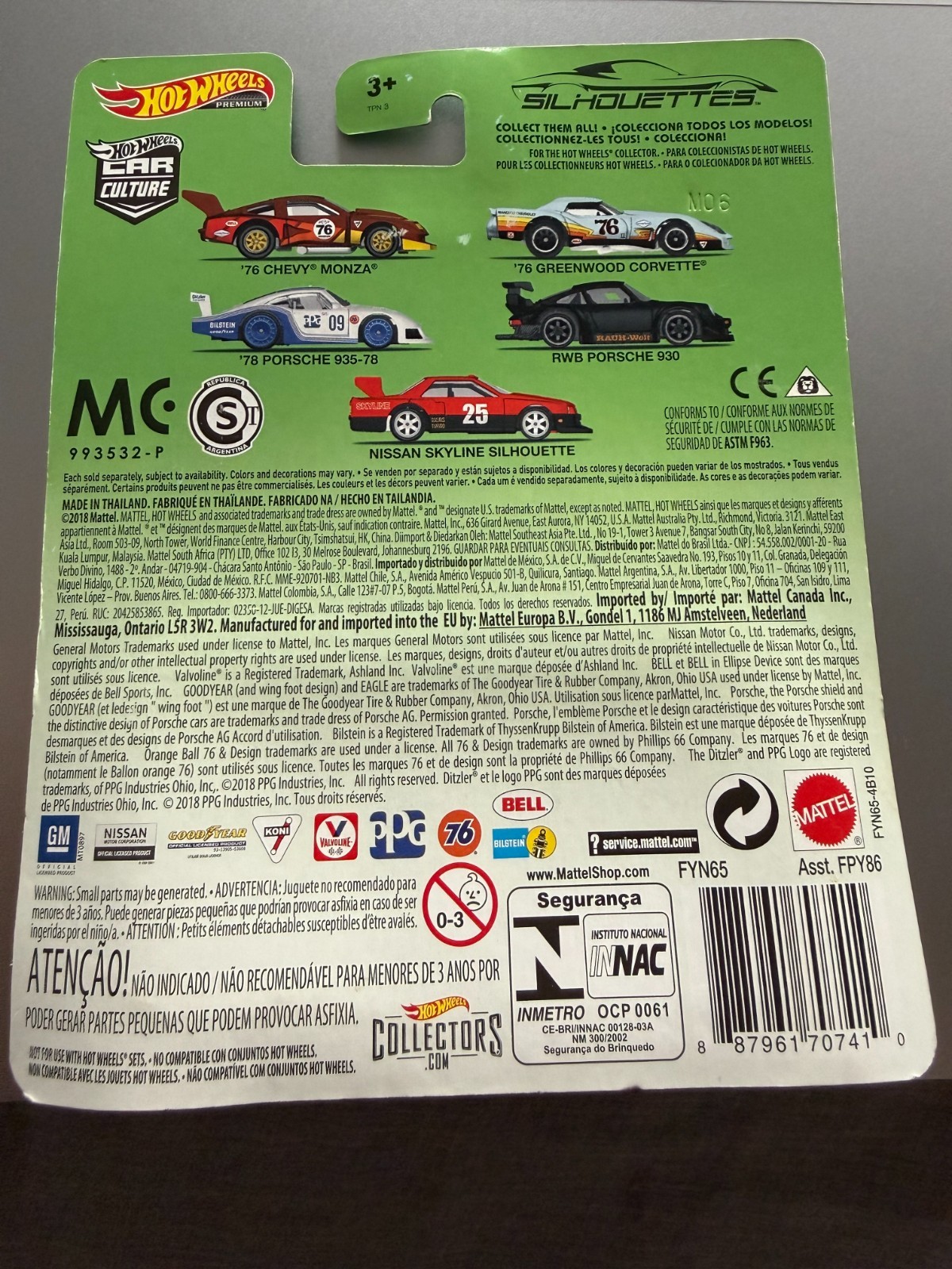 Hot Wheels Car Culture Silhouettes ’76 Greenwood Corvette Premium Real Riders