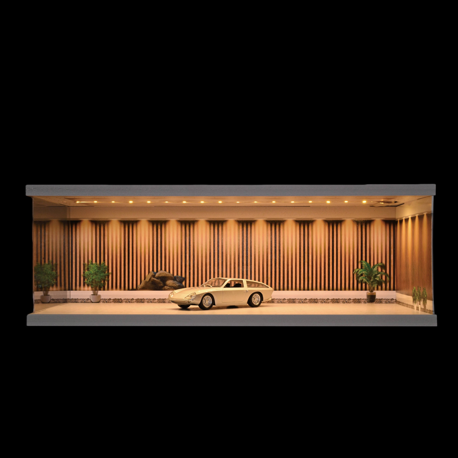 Diorama 1/64 Car Garage Model LED Lighting City Parking Lot Scene Model Gift Toy