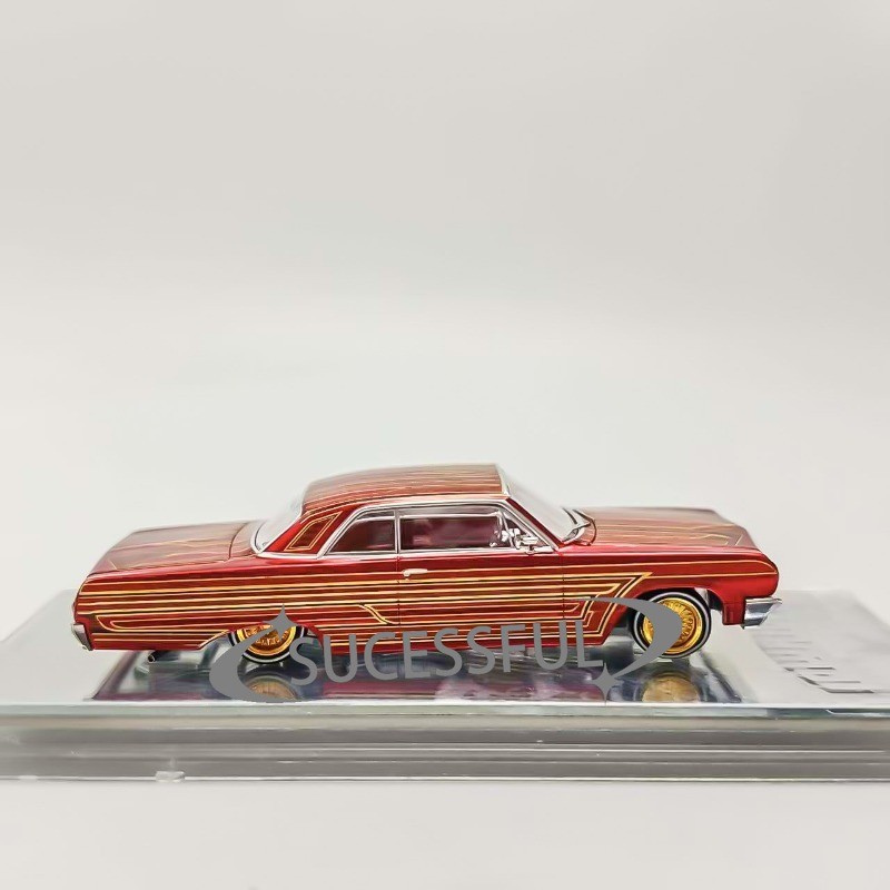 1:64 97M 1964 Chevy Impala SS Red Hydraulic Lowrider Alloy Diecast ReplicaModel