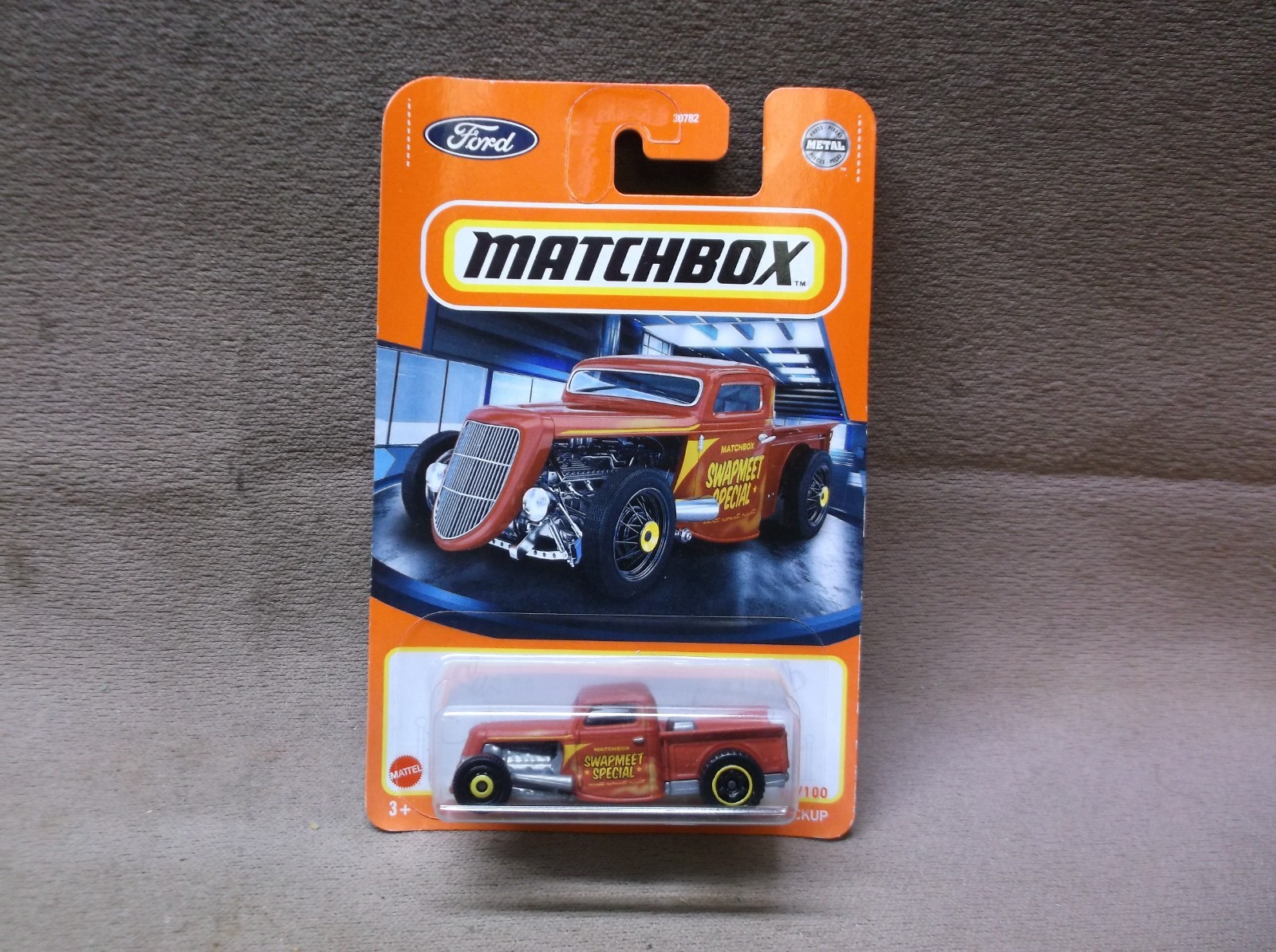 MATCHBOX 2021 #85 PRIMER RED 1935 35 FORD PICKUP STREET RAT ROD TRUCK SWAPMEET