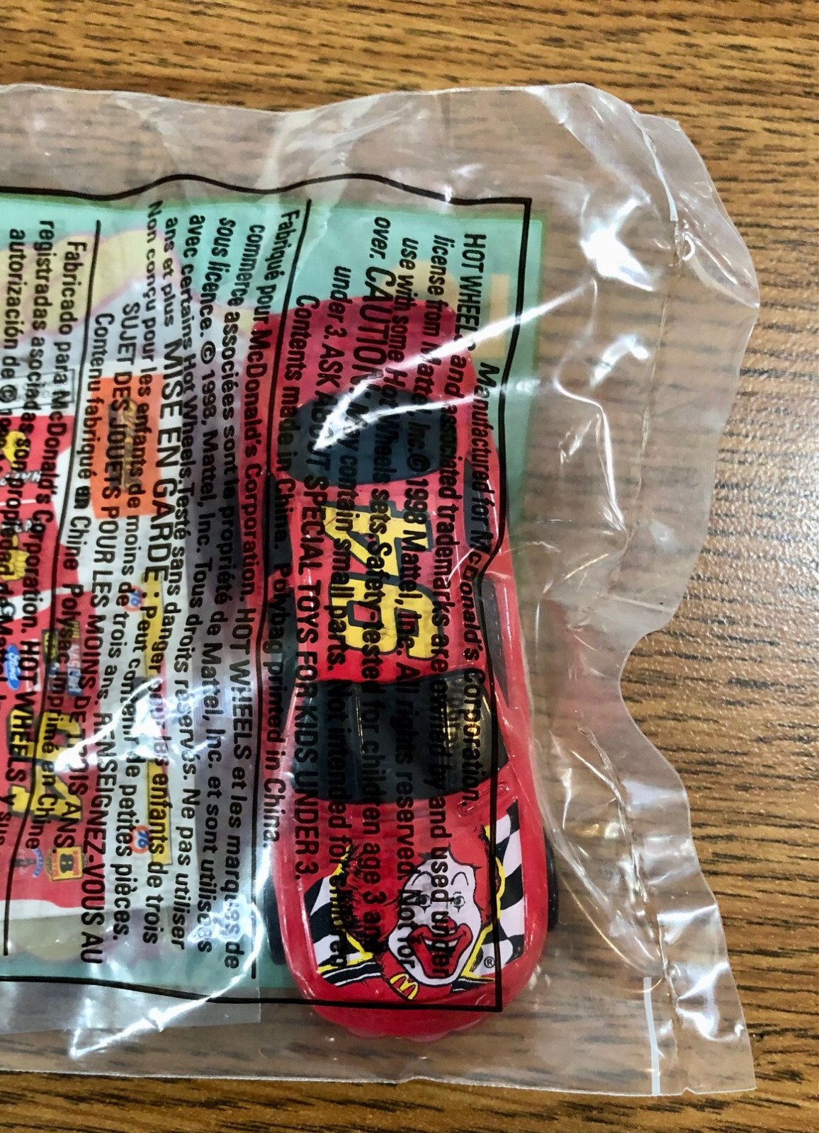 1998 McDONALD’S HOT WHEELS RONALD NASCAR #5 HAPPY MEAL TOY