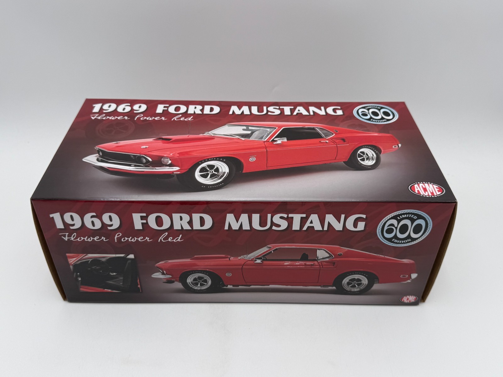 ACME SPECIAL ONLY 69 MADE – 1:18 1969 Ford Mustang 600 FLWR PWR RED – A1801890VT