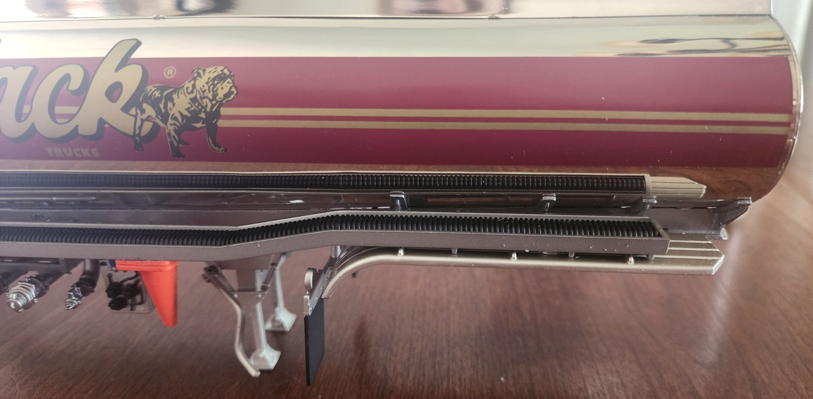 Franklin Mint Mack Diecast Tanker Trailer Silver Burgundy