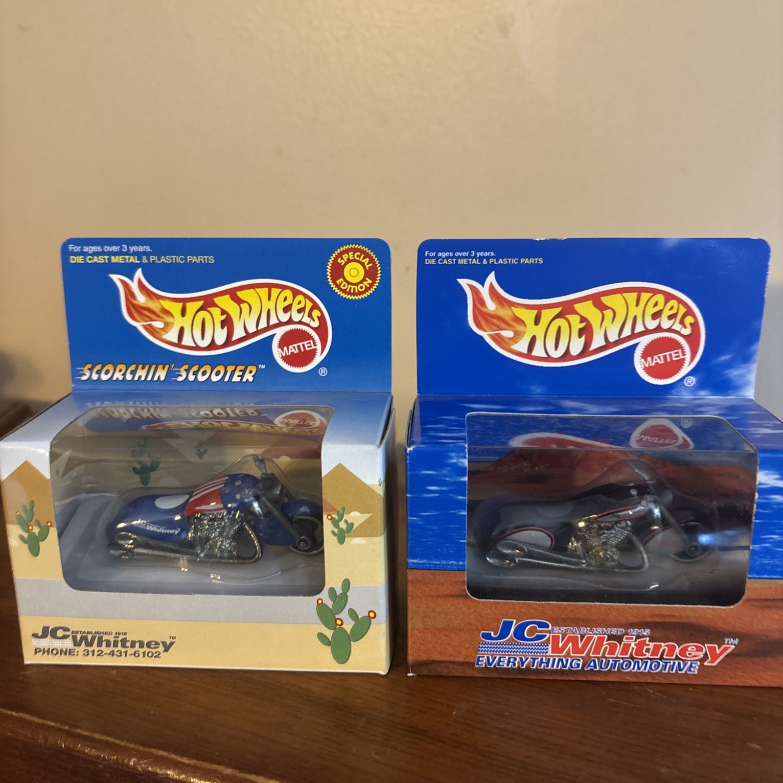 Hot wheels JC Whitney 1997 &1999 Scorchin Scooter’s