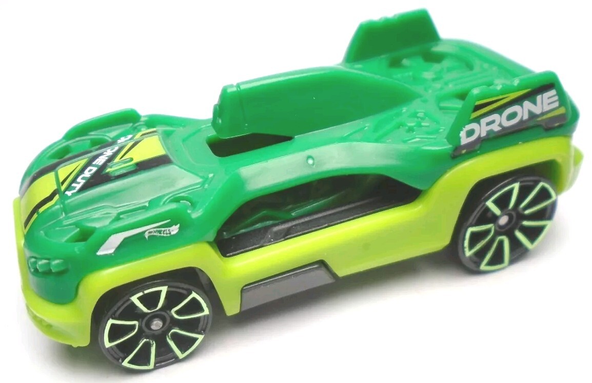 2022 HOT WHEELS DRONE DUTY GREEN 1:64 DIECAST 2 3/4″ CAR W WHITE – REMOVABLE TOP