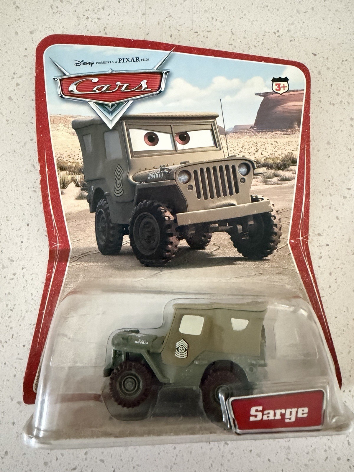 Sarge Disney Pixar Cars Mattel 1:55 Diecast Car Black Unopened Box 2006