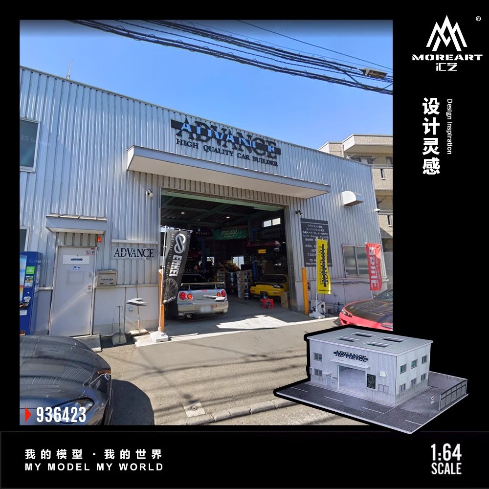 1/64 Diorama Garage Scene Display Case LED Lighting Factory Parking Lot Model US