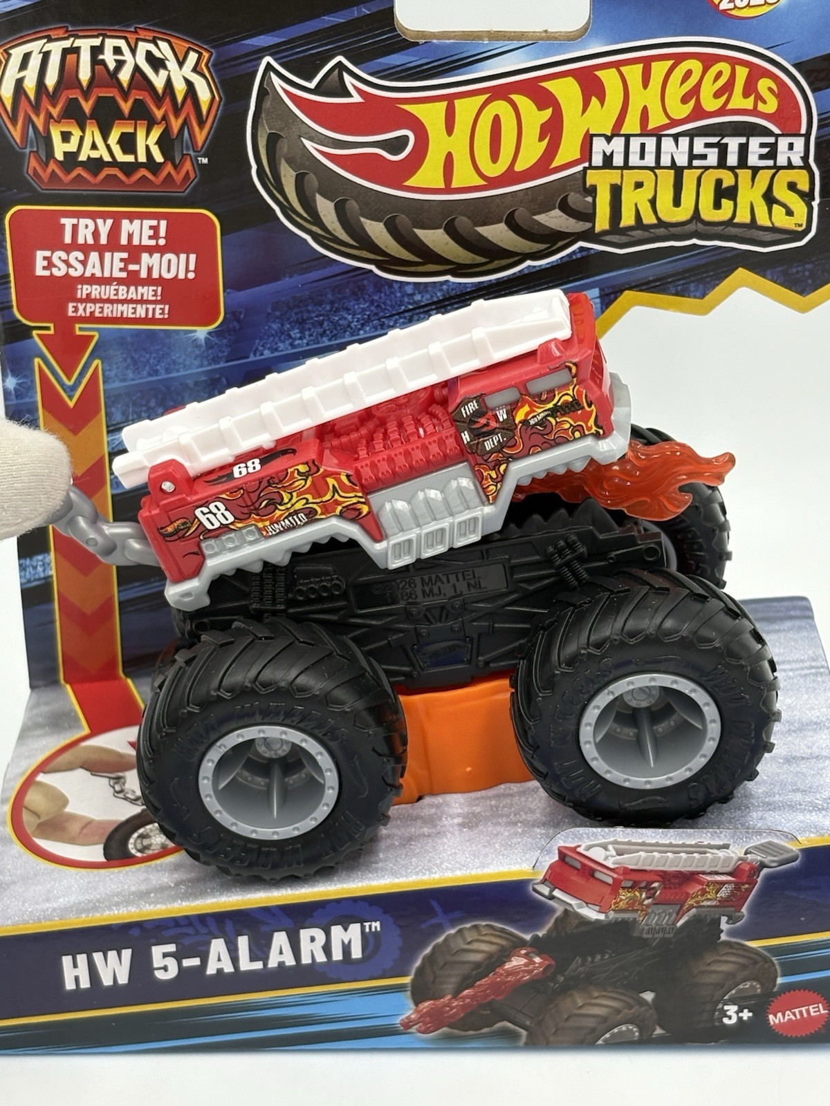 2026 Hot Wheels Monster Trucks Attack Pack HW 5-Alarm Red Fire Truck