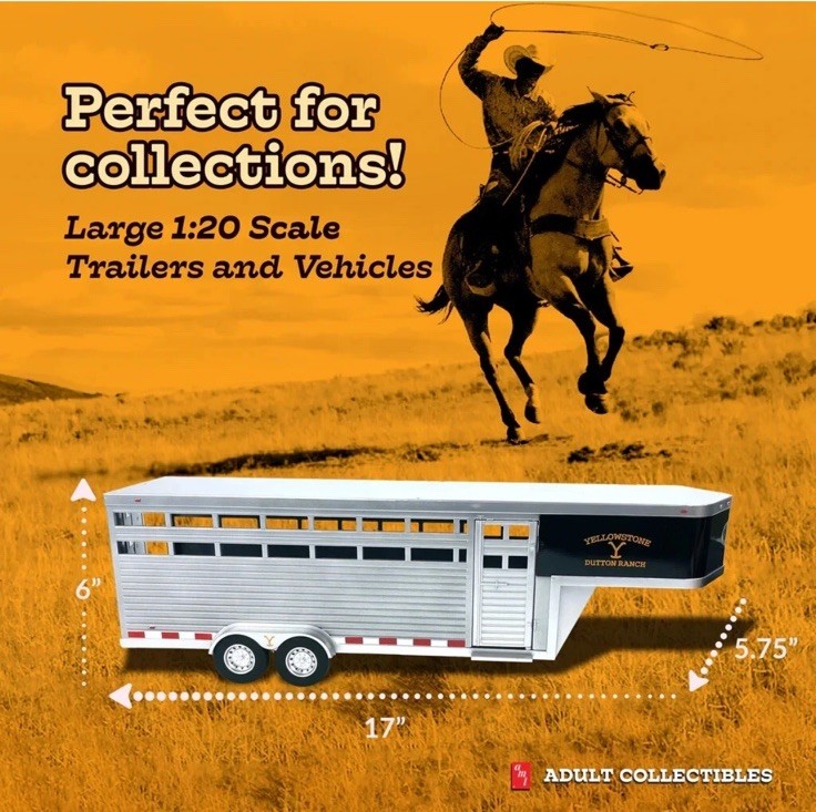 Big Country Toys YELLOWSTONE Dutton Ranch Horse Trailer Adult Collectable *NIB*
