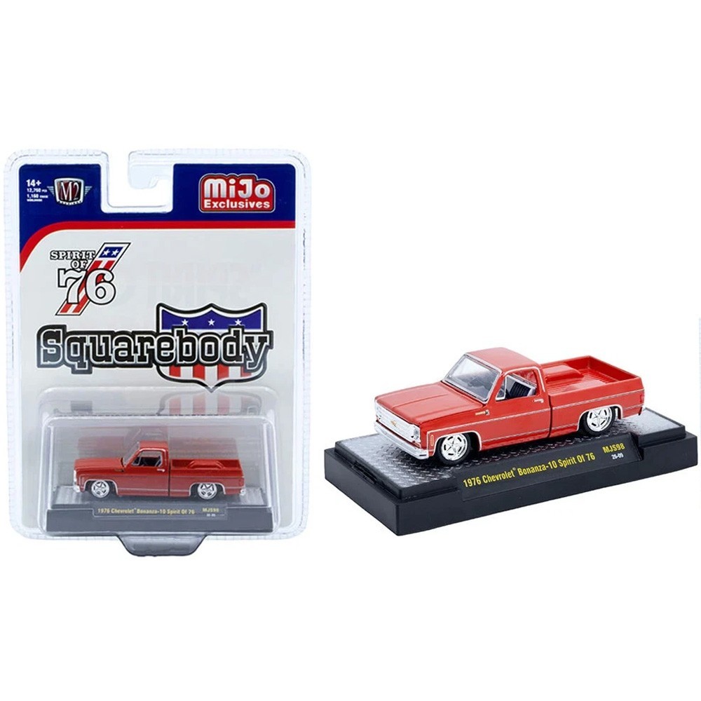 M2 1:64 1976 Chevrolet Silverado Bonanza-10 SPIRIT OF 76 Red 31500 MJS98