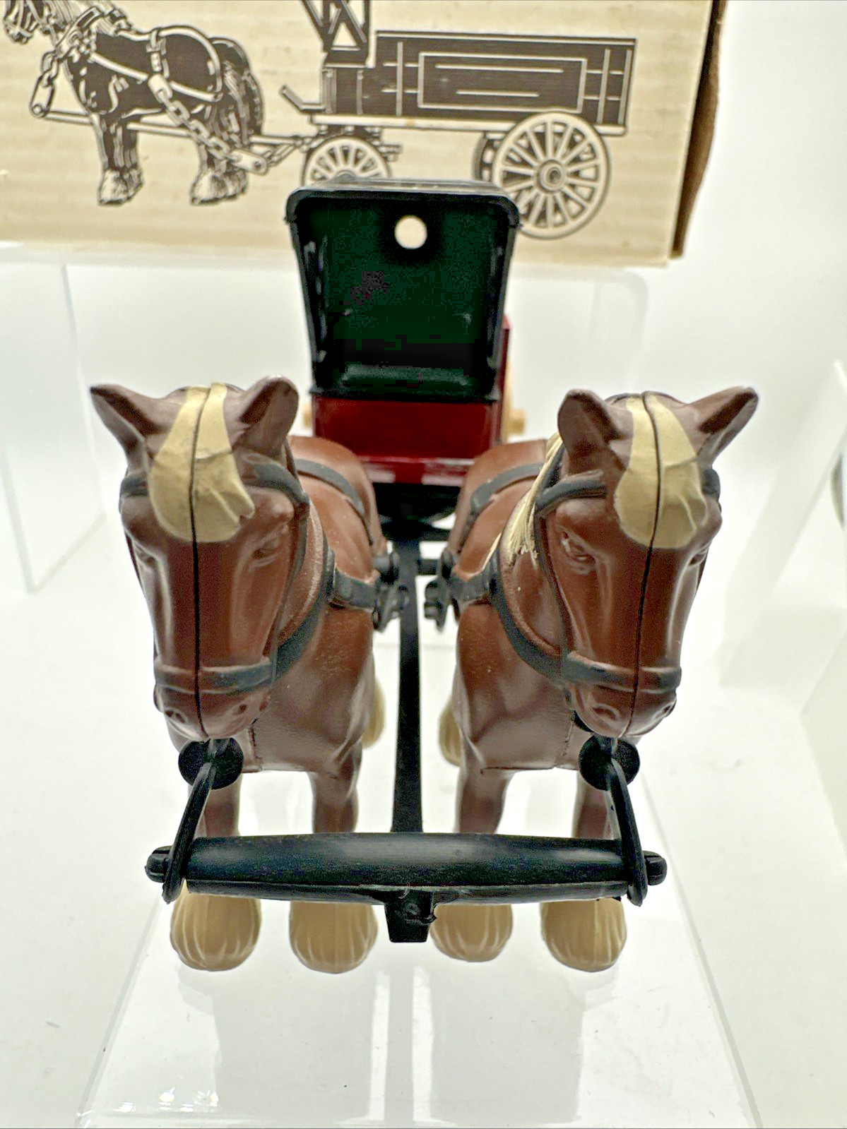 Ertl Die Cast Metal Gray and Barton Horse and Plastic Wagon Toy Delivery W/Box