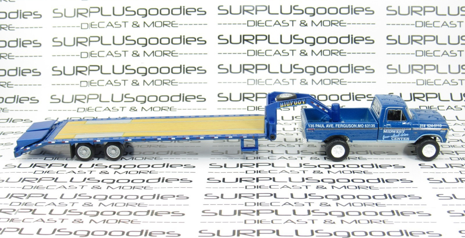 Greenlight 1:64 LOOSE 1974 FORD F-250 F250 Pickup w/BIGFOOT Gooseneck Trailer MW