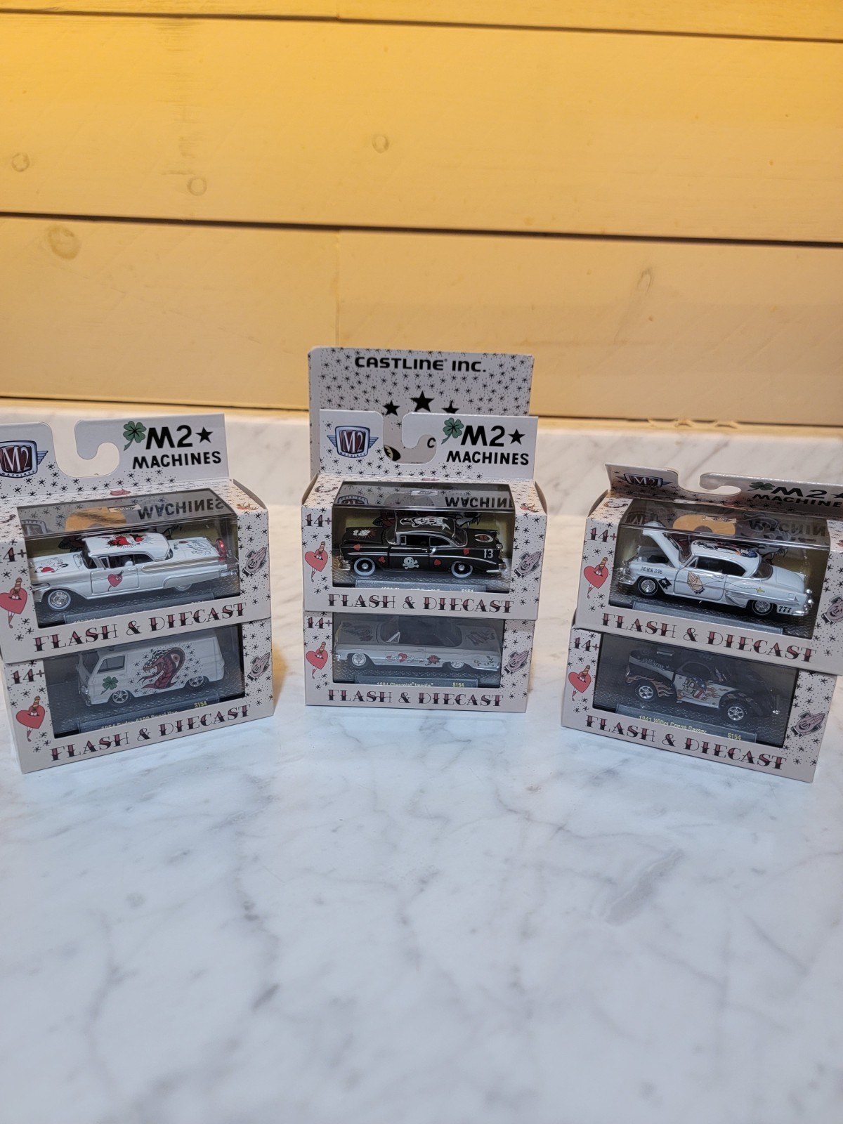 2026 M2 Machines Flash & Diecast S154 w Sleeve Classic Tattooing Full Set of 6