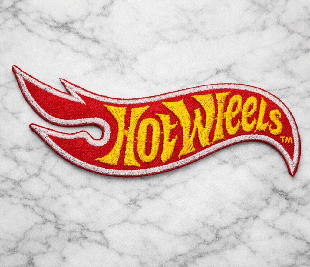 HOT WHEELS FLAME DIECAST EMBROIDERED IRON ON PATCH 5″X1.25″ FREE SHIP & TRACKING