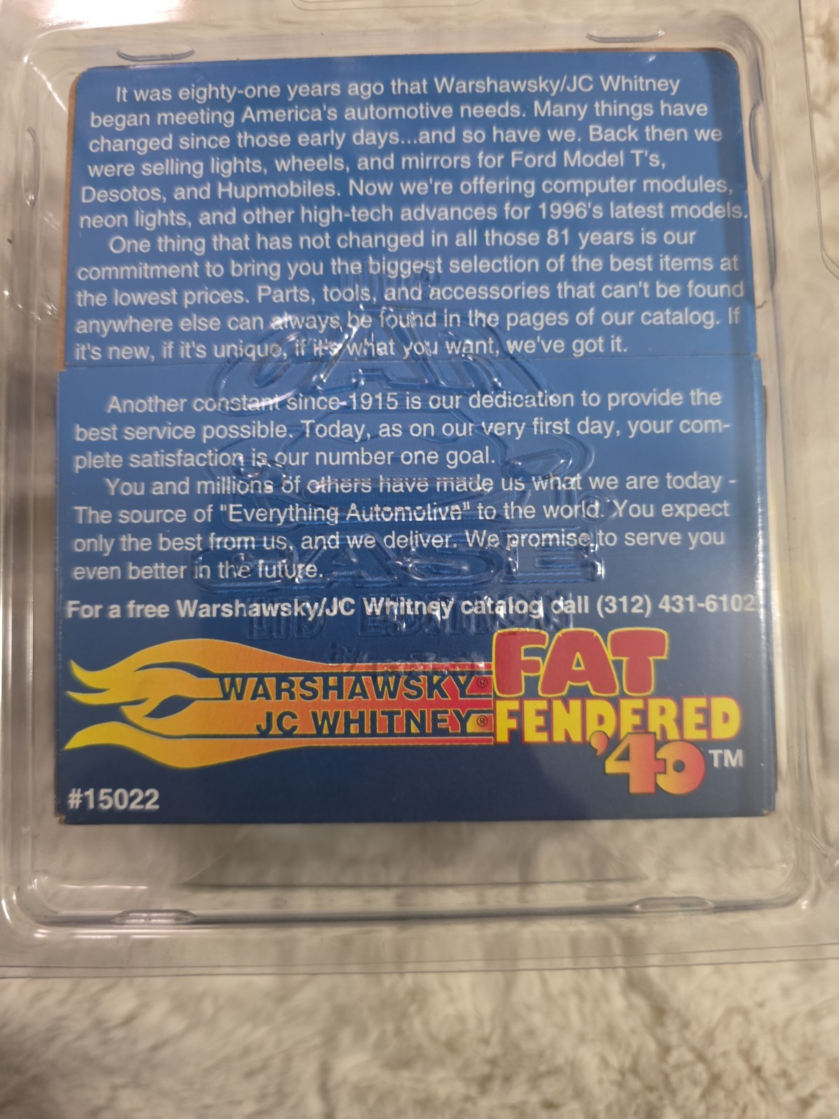 🚦Hot Wheels 1995 Limited Edition JC Whitney Warshawsky Fat Fendered ’40