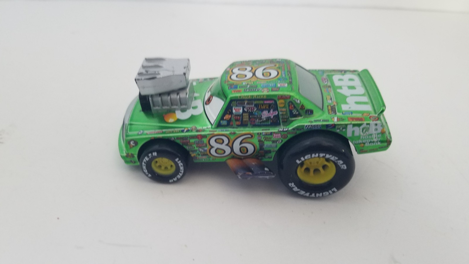 Disney Pixar Cars Green #98 Chick Hicks Diecast Car Vehicle Lot 2 Hot Roddin