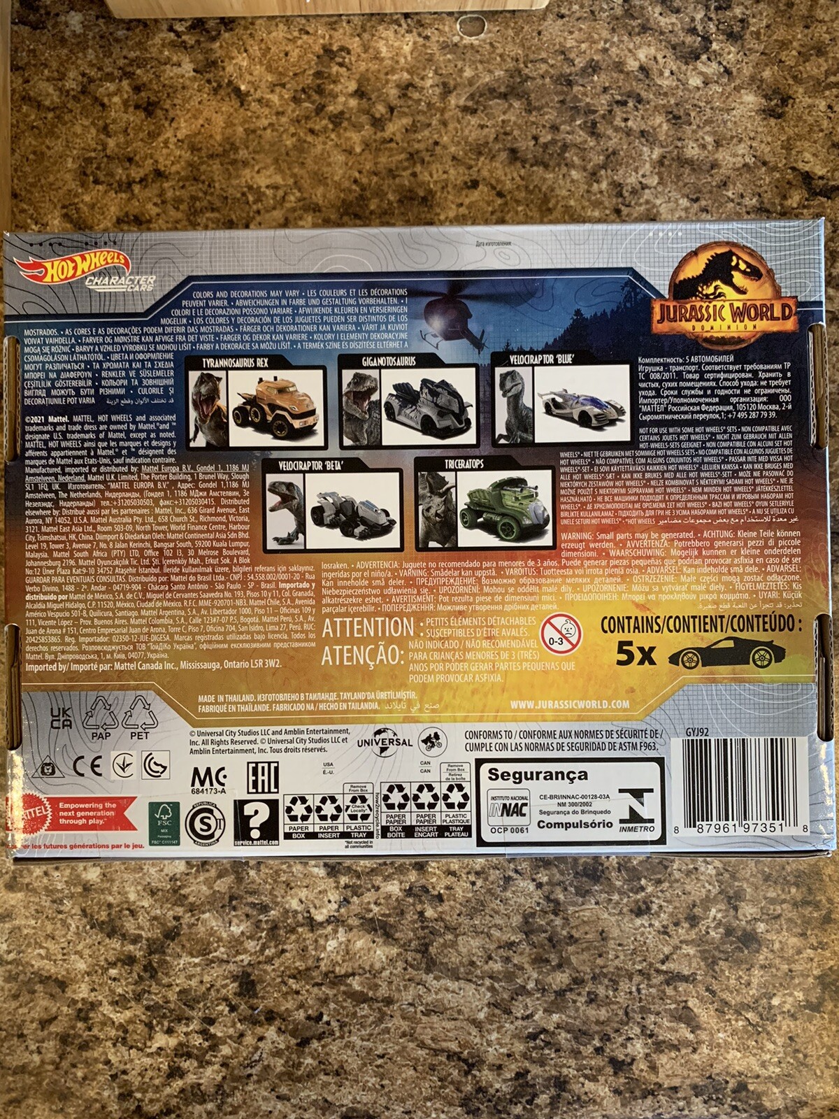 Hot Wheels Jurassic World Dominion 1:64 Car Set – GYJ92. Unopened