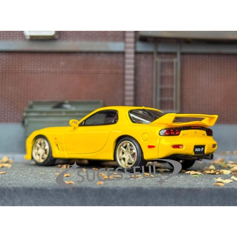 1/64 Scale JDM Mazda RX7 FD3S A-Spec Yellow Diecast Metal Car Model FH