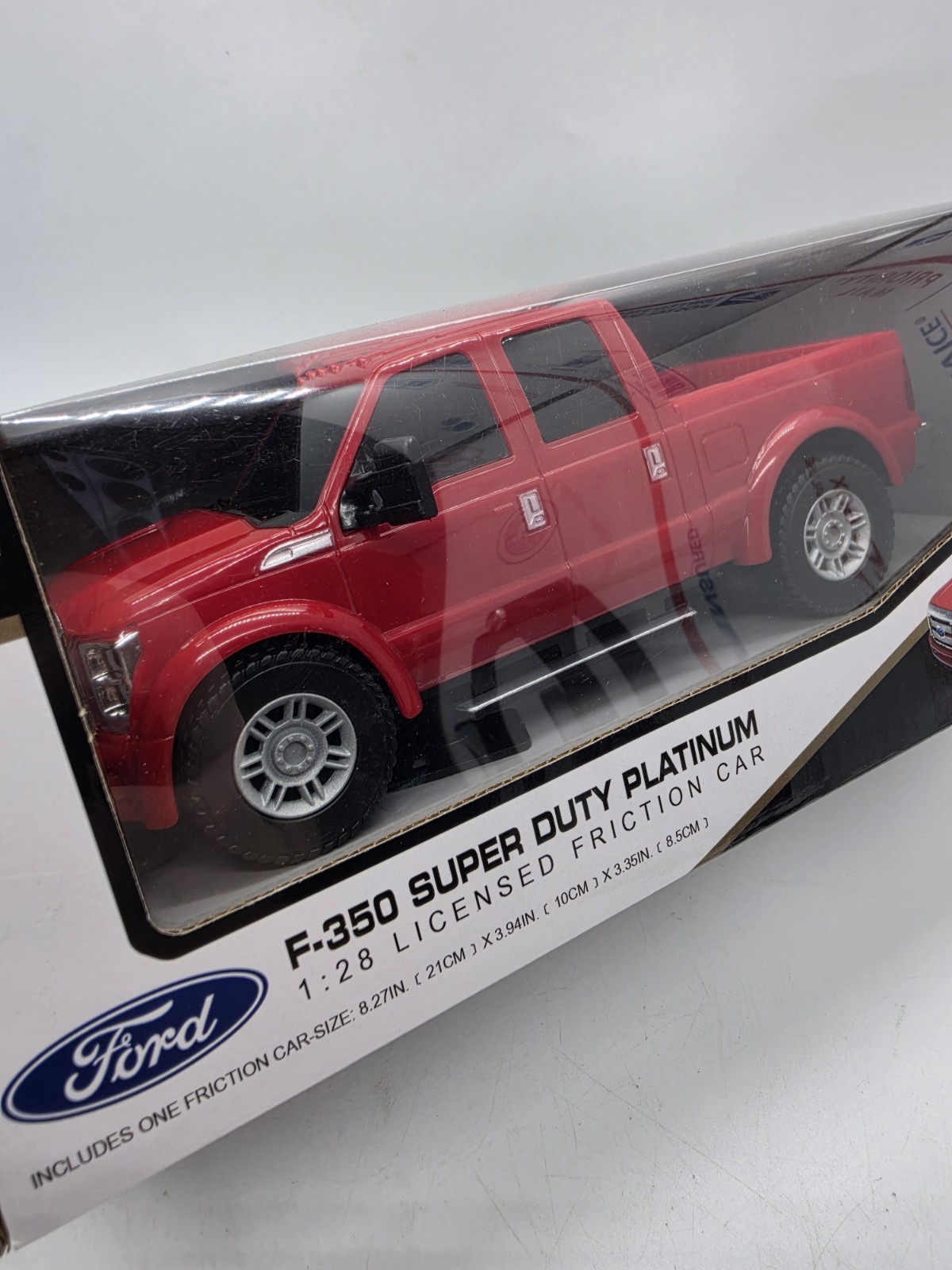 Ford F-350 Super Duty Platinum Red Pickup Truck 1:28 Scale Licensed Friction NEW