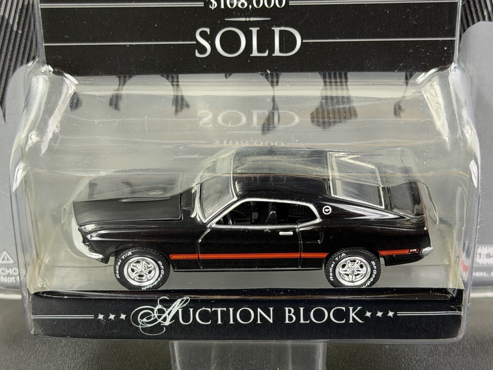 Greenlight Barrett-Jackson Auction Block Black 1969 Ford Mustang Mach 1 – NIP