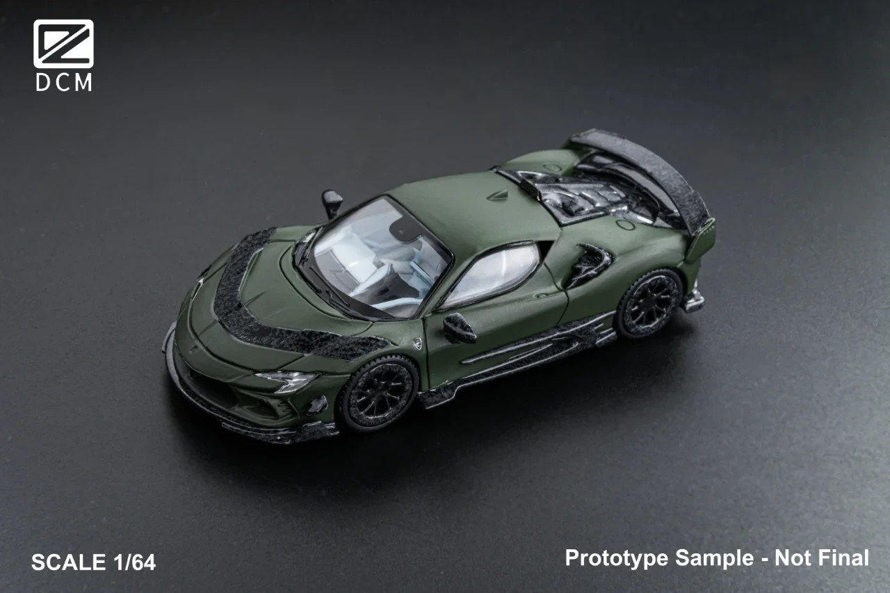 FERRARI MANSORY SF90 F9XX COUPE MILITARY GREEN 1/64 DIECAST CAR BY DCM