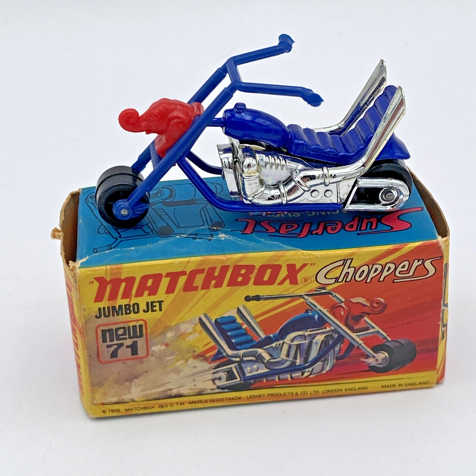 Lesney Matchbox Superfast Chopper Jumbo Set No 71 Blue with Box England 1972
