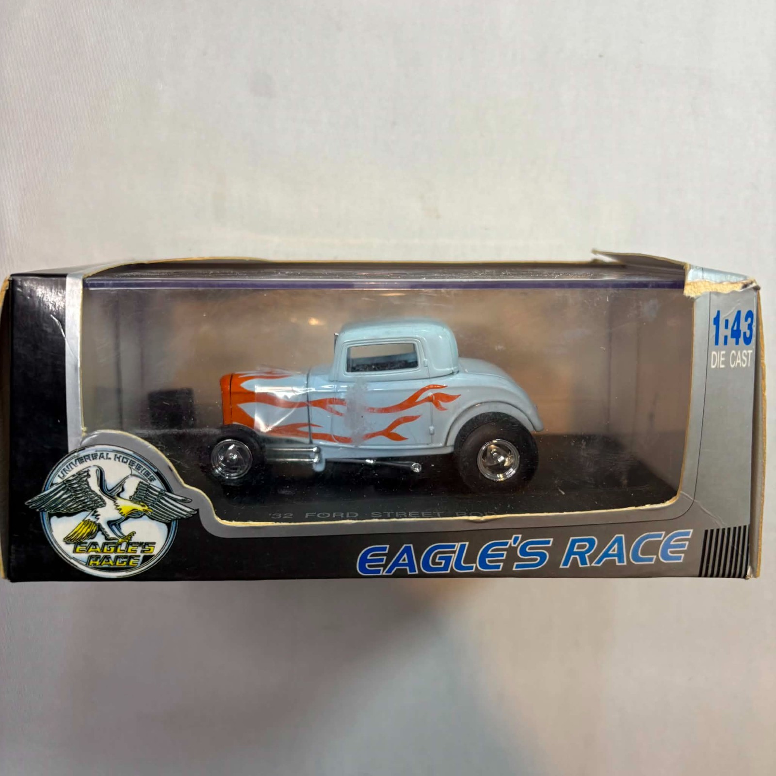 Vtg Eagles Race Universal Hobbies 1932 Ford Street Rod 1:43 Diecast Car NIB Grey