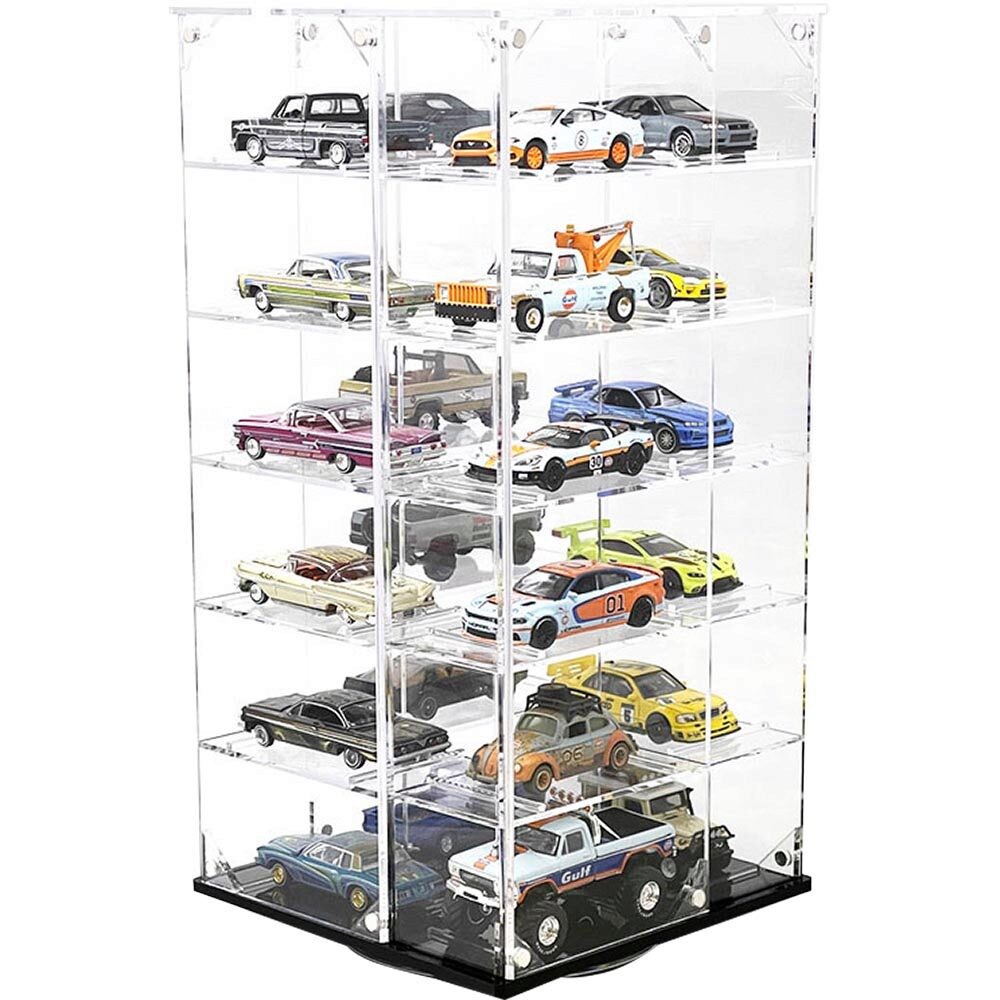 Showcase 1:64 Scale 24-Car Desk Top Spinner Display Case with Cover
