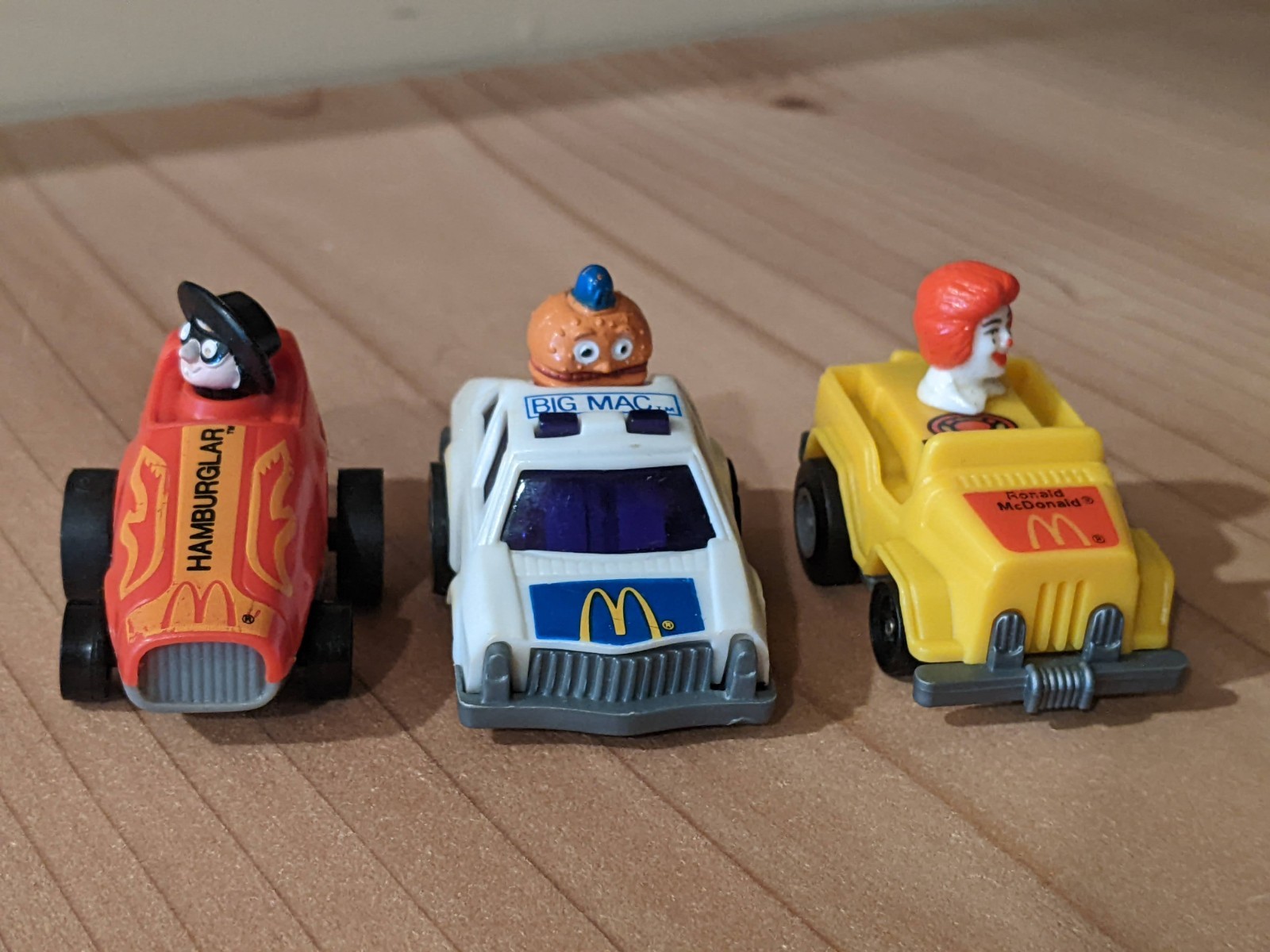 VTG Lot of 3 1984 McDonald’s Happy Meal Penny Racer Big Mac Ronald McDonald Work