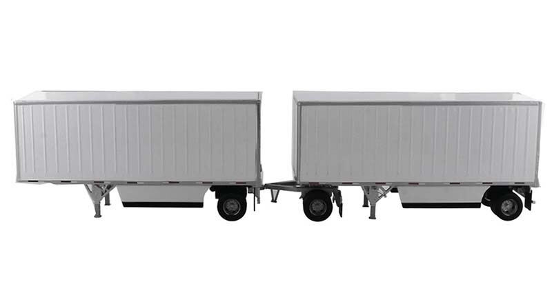 Diecast Masters 91036 Wabash National 28′ Pup Trailers White 1/50 Scale Model