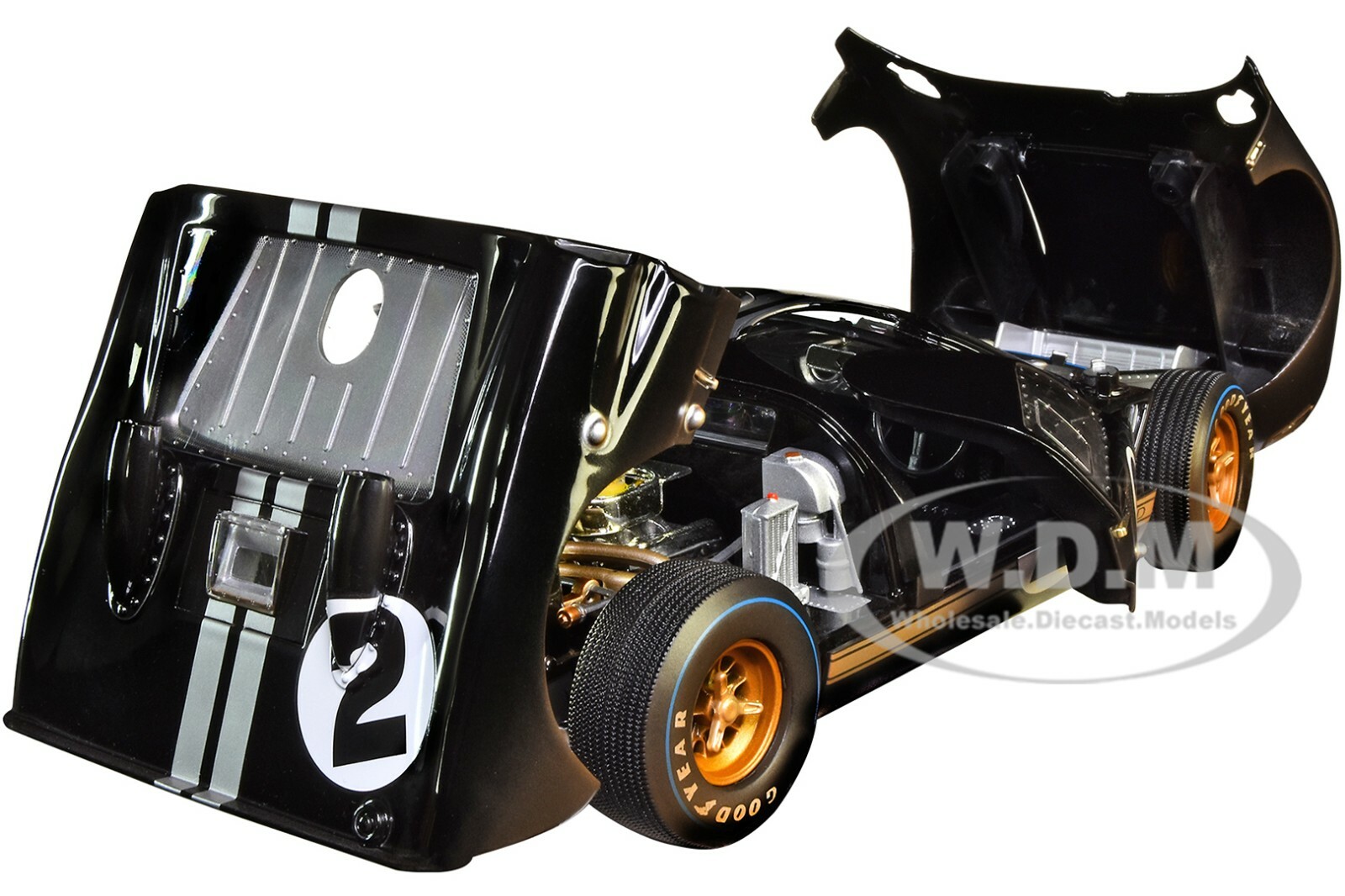 1966 FORD GT-40 MK II #2 BLACK AFTER RACE 1/18 DIECAST SHELBY COLLECTIBLES SC431