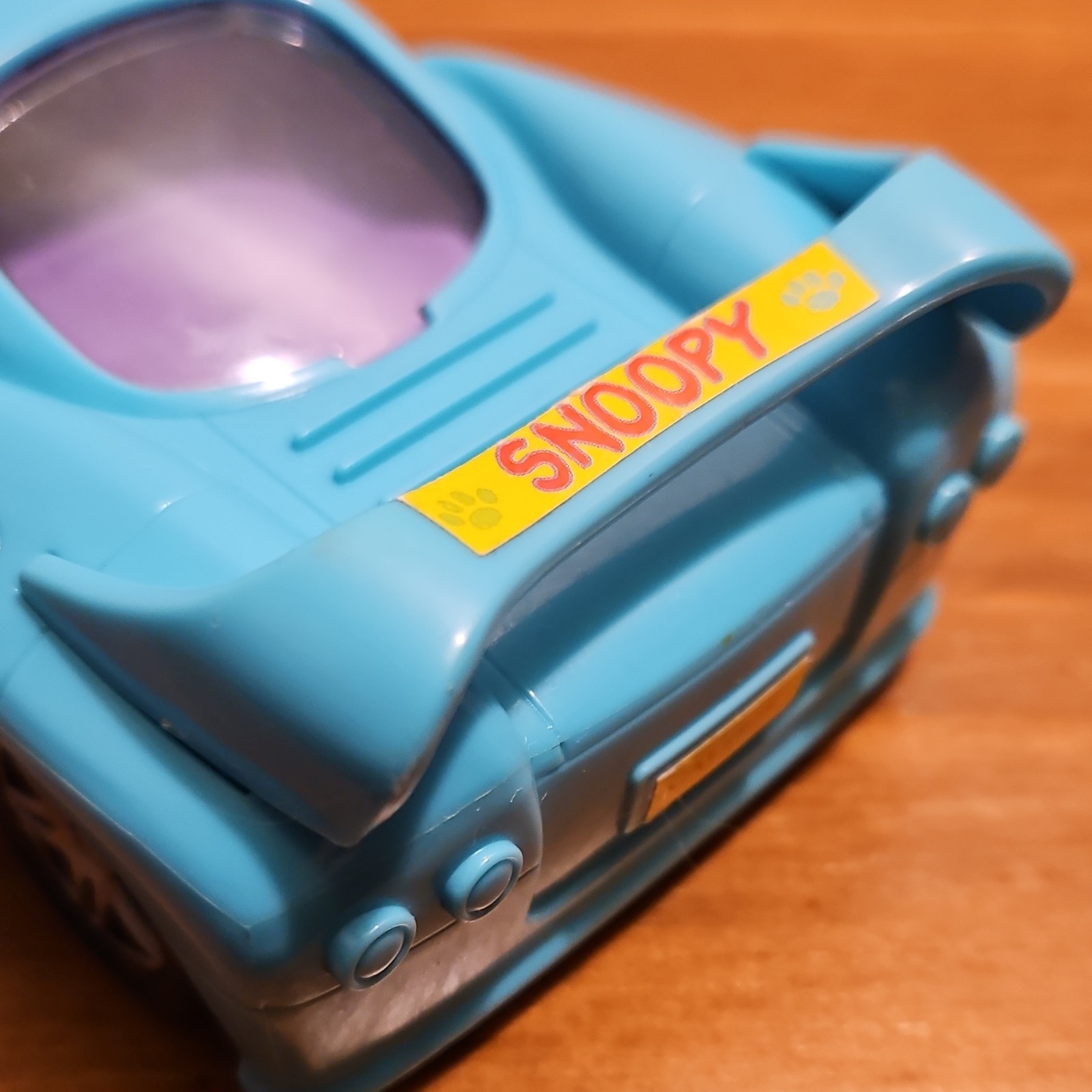 Snoopy Blue & Purple Plastic Toy Race Car Peanuts Collectible by Galerie