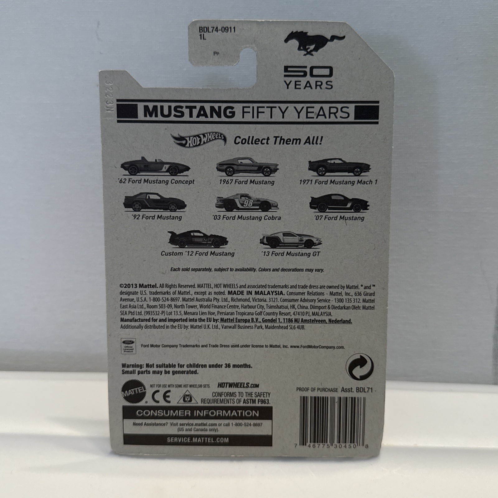3/8 HOT WHEELS Mustang 50 Years 1971 FORD MUSTANG MACH 1 Red 2013 NEW🔥 #1007