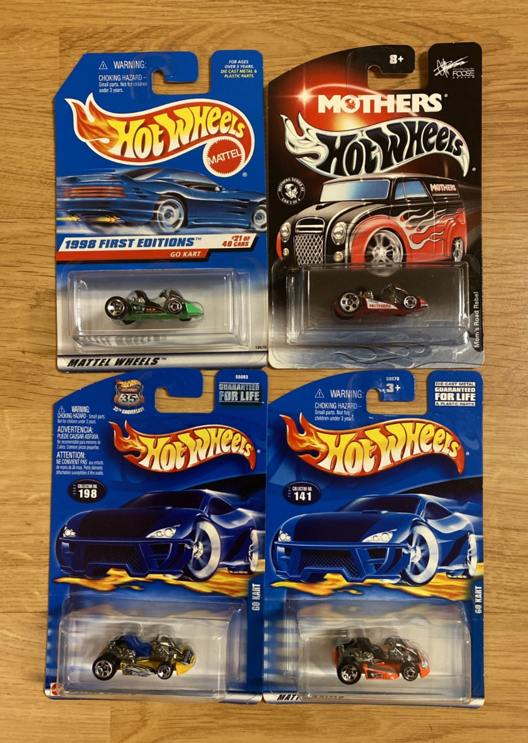 Hot Wheels First Editions Mother’s GO KART COLLECTION 4 Of Lot With Protectors