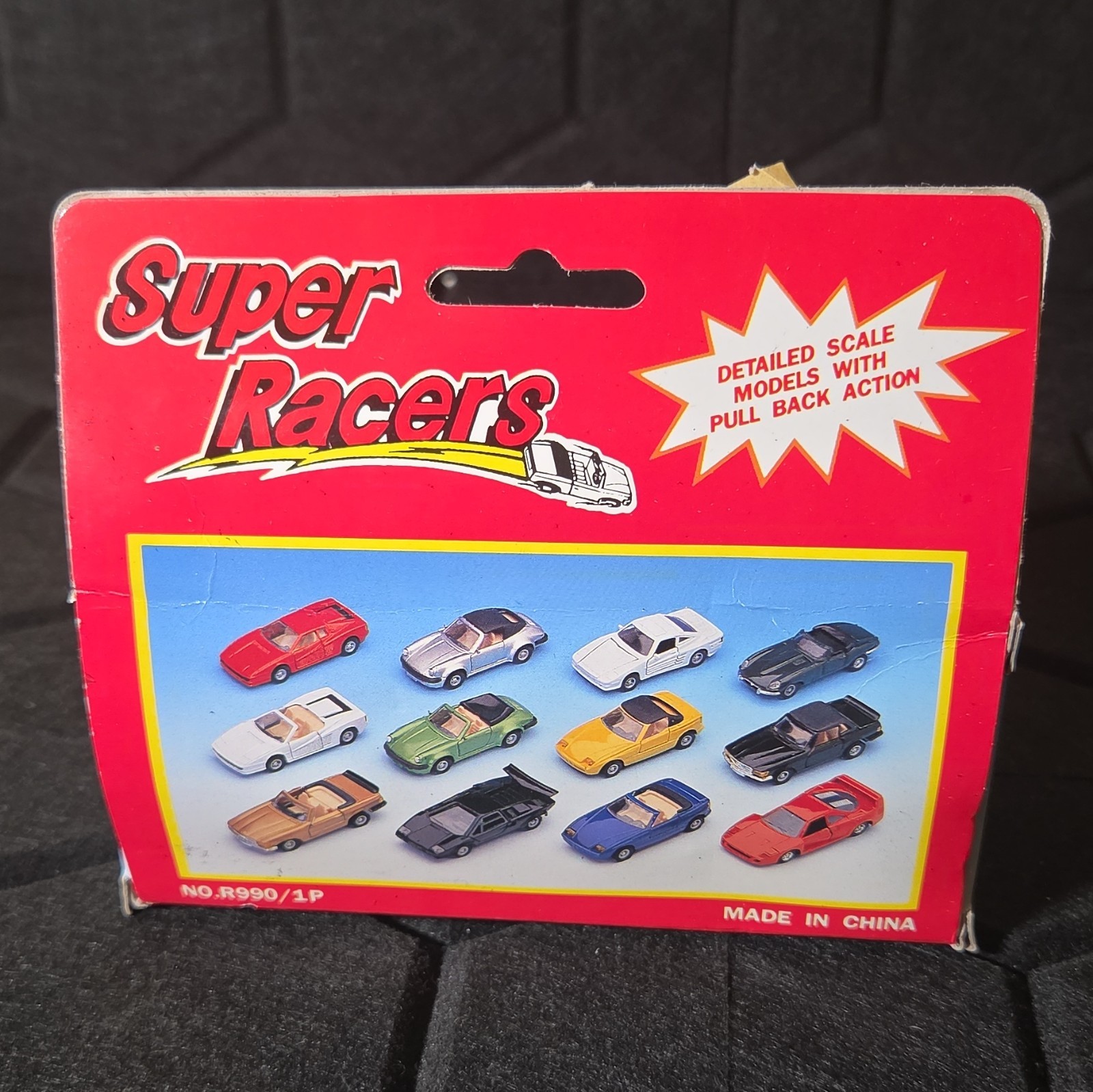 Super Racers Blue Diecast Car Pull Back Action Opening Doors