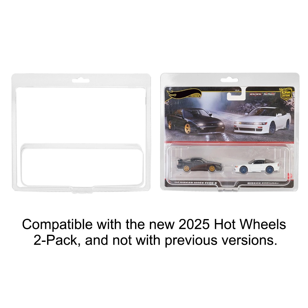 5-50Pcs Clear PET Protector Case Clamshell Display Box For HW 2-Pack Toy Cars