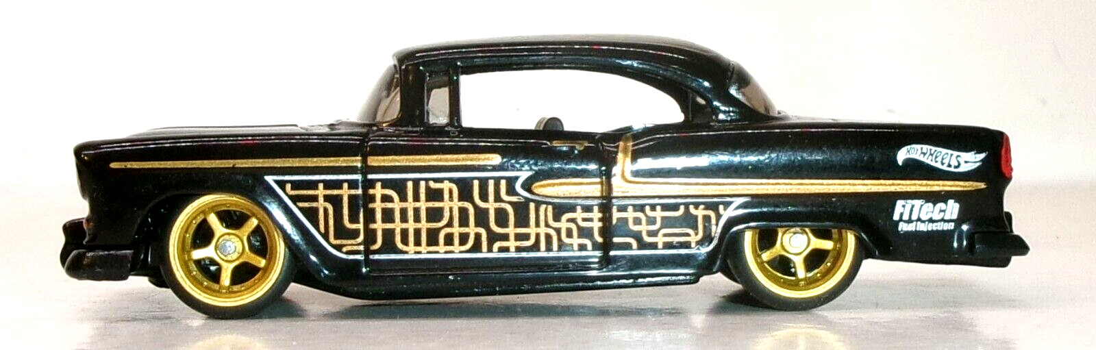 LOOSE 2025 HOT WHEELS 1:64 BLACK ’55 CHEVY BEL AIR WHEEL SWAP REAL RIDERS