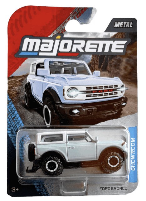 Majorette Showroom Ford Bronco Die-Cast SUV – White 1:64 Scale Model